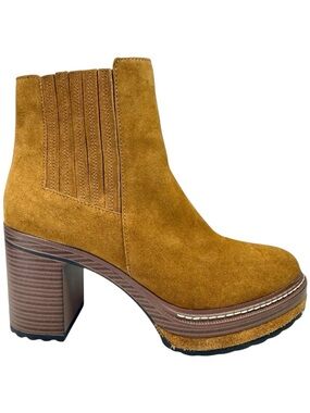 Steve Madden Searches Suede Platform Chelsea Boot Tan Sz 9 Boho Festival Western